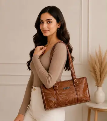 Women's Leather Plain Shoulder Bag