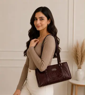 Women's Leather Plain Shoulder Bag