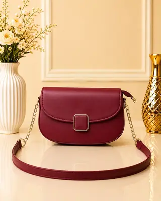 Women's Leather Plain Shoulder Bag