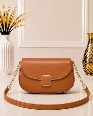 Women's Leather Plain Shoulder Bag