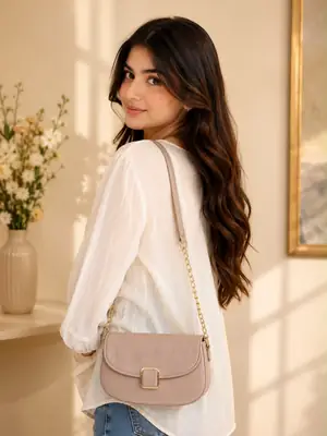 Women's Leather Plain Shoulder Bag