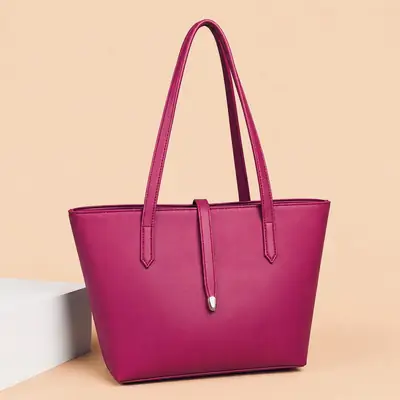 Women's Leather Plain Shoulder Bag