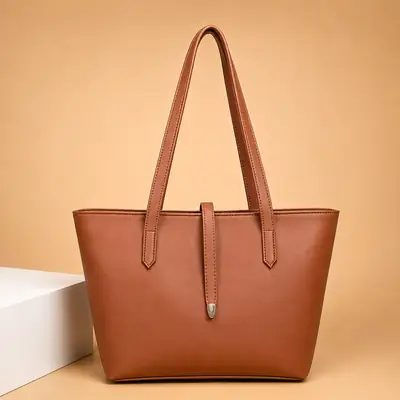 Women's Leather Plain Shoulder Bag