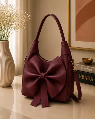 Women's Leather Plain Shoulder Bag
