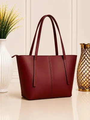 Women's Leather Plain Shoulder Bag