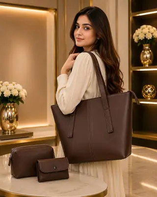 Women's Leather Plain Shoulder Bag thumbnail 1