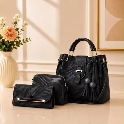 Women's Leather Plain Shoulder Bag