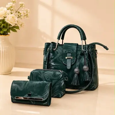 Women's Leather Plain Shoulder Bag