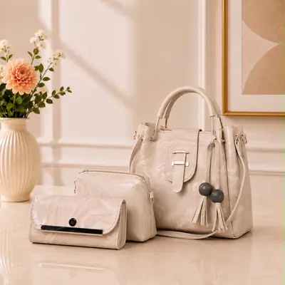 Women's Leather Plain Shoulder Bag