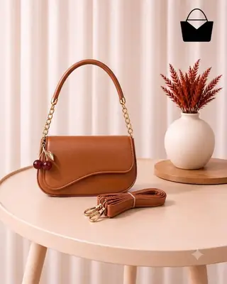 Women's Leather Plain Shoulder Bag