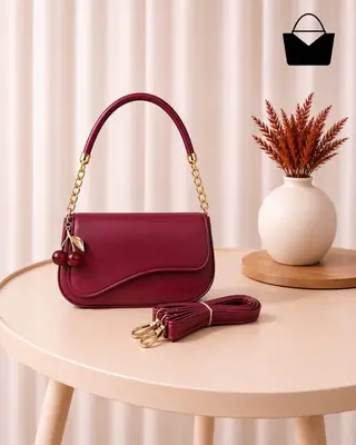 Women's Leather Plain Shoulder Bag