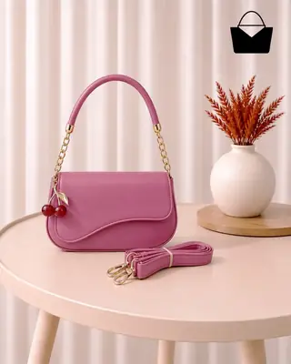 Women's Leather Plain Shoulder Bag