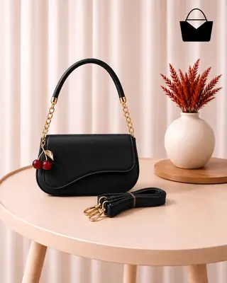 Women's Leather Plain Shoulder Bag