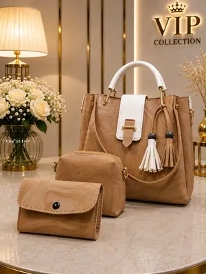 Women's Leather Plain Shoulder Bag