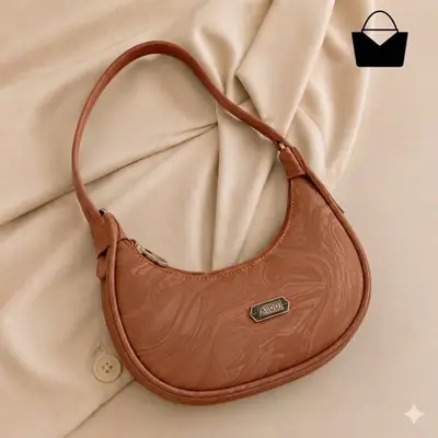 Women's Leather Plain Shoulder Bag