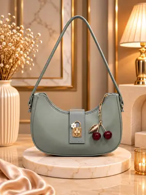 Women's Leather Plain Shoulder Bag