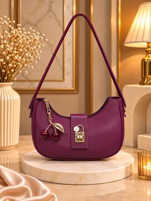 Women's Leather Plain Shoulder Bag