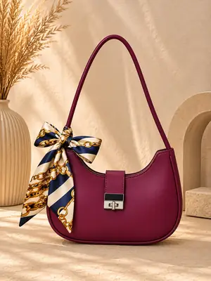 Women's Leather Plain Shoulder Bag