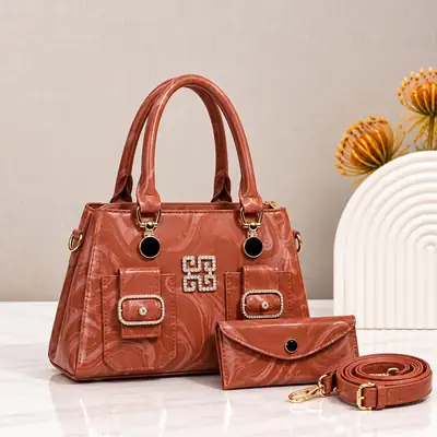Women's Leather Plain Shoulder Bag