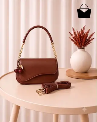 Women's Leather Plain Shoulder Bag