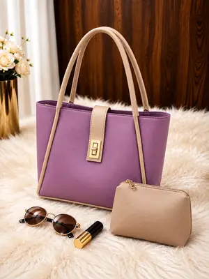 Women's Leather Plain Shoulder Bag.
