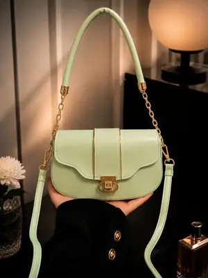 Women's Leather Plain Shoulder Bag