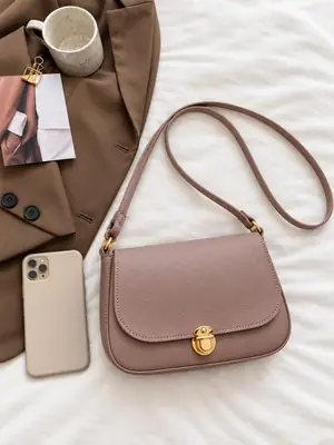 Women's Leather Plain Shoulder Bag