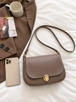 Women's Leather Plain Shoulder Bag