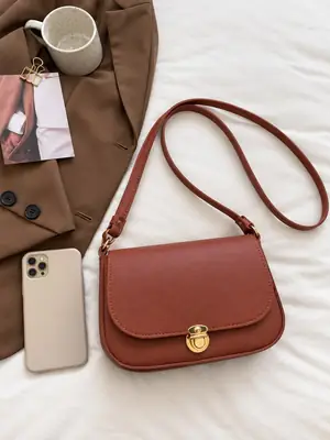 Women's Leather Plain Shoulder Bag