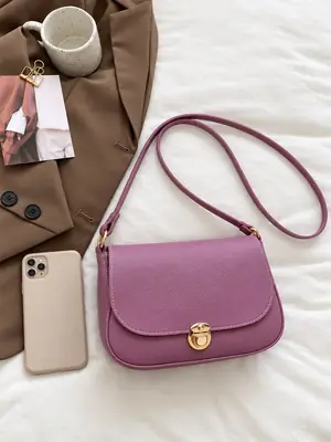 Women's Leather Plain Shoulder Bag