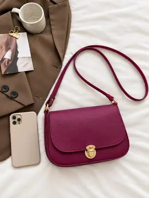 Women's Leather Plain Shoulder Bag
