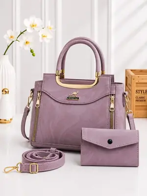 Women's Leather Printed Hand Bag Set