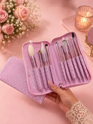 For Practicing Makeup Makeup Brushes Set 10 Pcs thumbnail 3