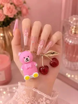 Teddy gloss And Cherry Keychain Magic Pink thumbnail 3