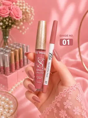 2 in 1 3Q Beauty Shinny LipGloss & Lipliner