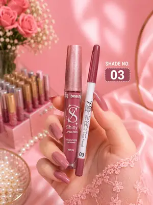 2 in 1 3Q Beauty Shinny LipGloss & Lipliner thumbnail 2