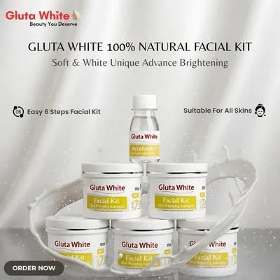 glutathione kit price Gluta White 6 Step Facial 100g All Skin Types Weightloss (MIC+ B12): Lipotropic NASAL TANS Size:100g - $1779