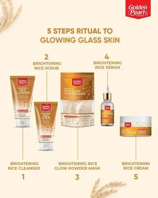 Golden Glow Face Powder Mask Set 200g Brown Whitening Brightening thumbnail 2