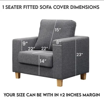 Grey Elastic Sofa Cover for 3 Seater Modern Living Room thumbnail 3
