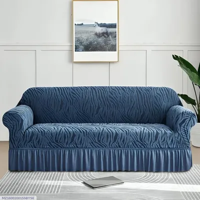 Blue Striped Sofa Cover for 3 Seater