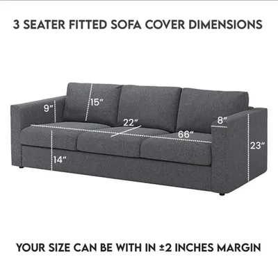 Blue Striped Sofa Cover for 3 Seater thumbnail 4