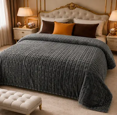 Fleece Embossed Double Bed Blanket