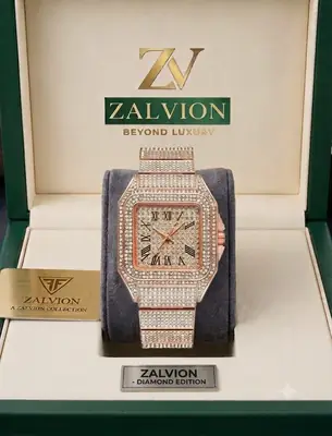Luxury iced out crystal Dial Watch ( rose gold)