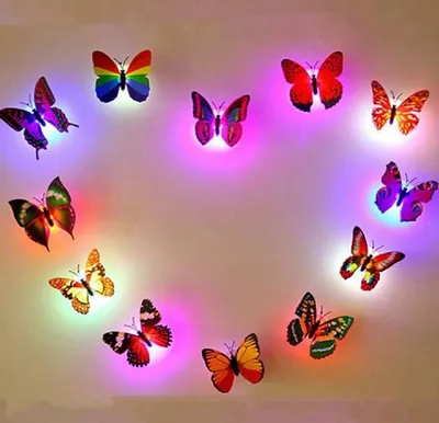 LED Butterfly Wall Decor Turquoise 1Pc Modern Home Decor thumbnail 2