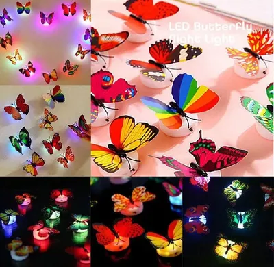 LED Butterfly Wall Decor Turquoise 1Pc Modern Home Decor thumbnail 4