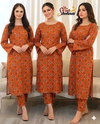 2 Pcs Women's Unstitched Printed Suit thumbnail 3