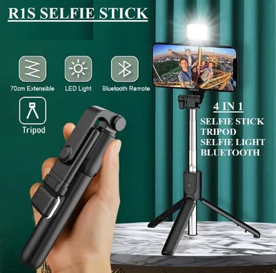 Black Bluetooth 4.0 Tripod Stand for Phone thumbnail 3