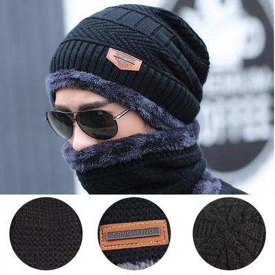 Winter Wool Beanie & Neck Warmer Set for Men Women thumbnail 2