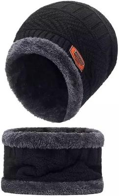 Winter Wool Beanie & Neck Warmer Set for Men Women thumbnail 4