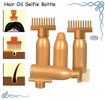 Pack of 3 Hair oil applicator comb bottle | Best professional hair oil applicator bottle with comb | 130 ml thumbnail 3